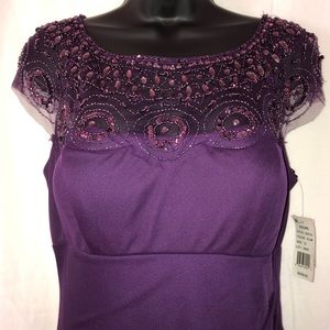 711. NWT Xscape Long Gown with Beaded Neckline